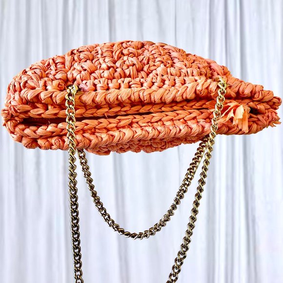 Ritter It's In The Bag Vintage 70’ Handbag Woven Straw Chain Handle Made Italy - Picture 10 of 13